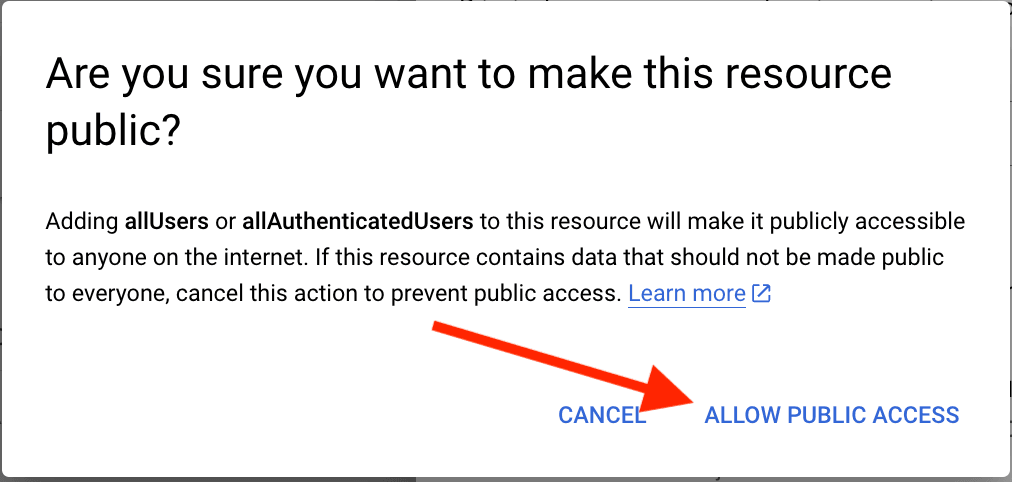 Allow public access