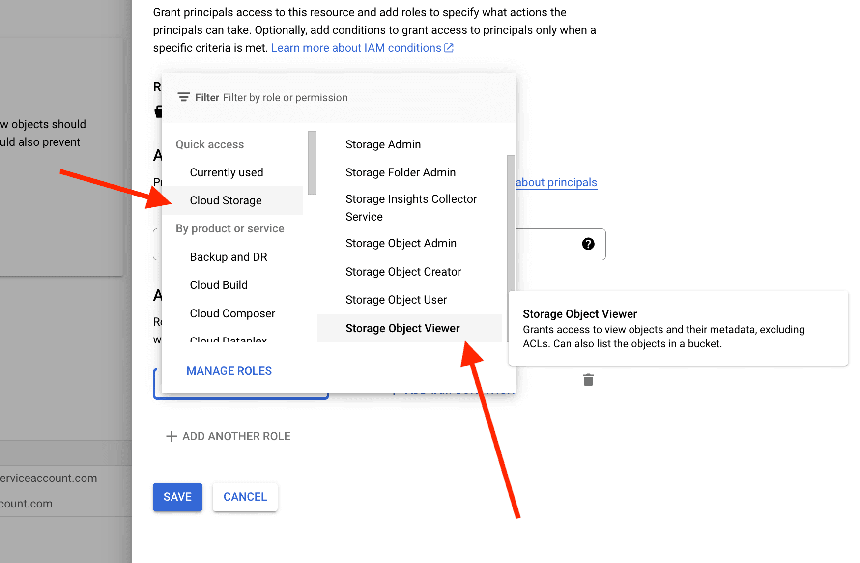 Storage viewer access